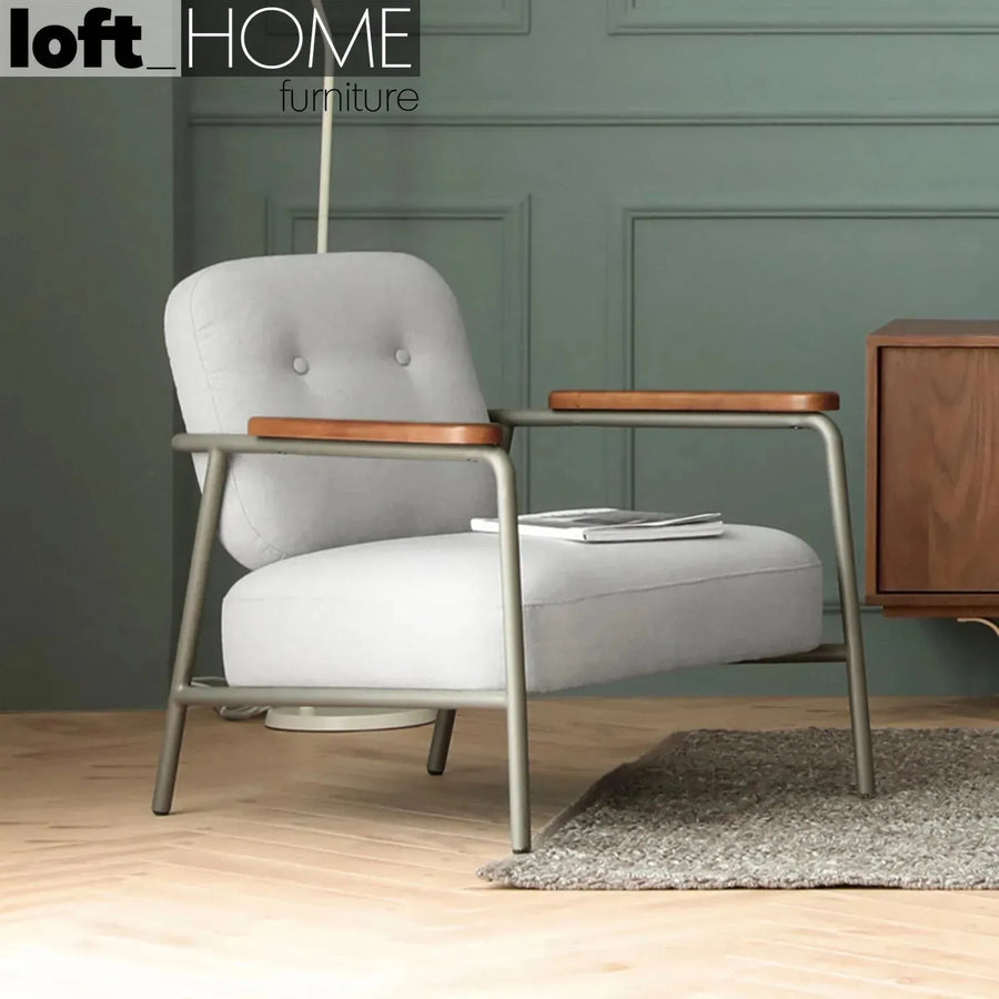 Industrial fabric 1 seater sofa lisbet primary product view.