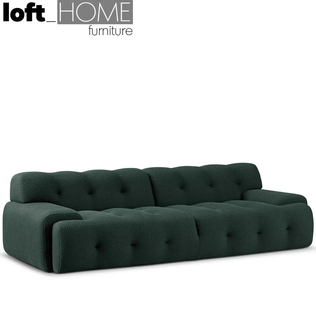 Contemporary fabric 3 seater sofa blogger in still life.