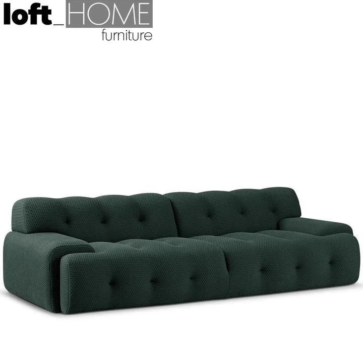 Contemporary fabric 3 seater sofa blogger in still life.