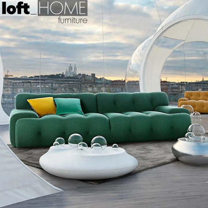 Contemporary fabric 3 seater sofa blogger in details.