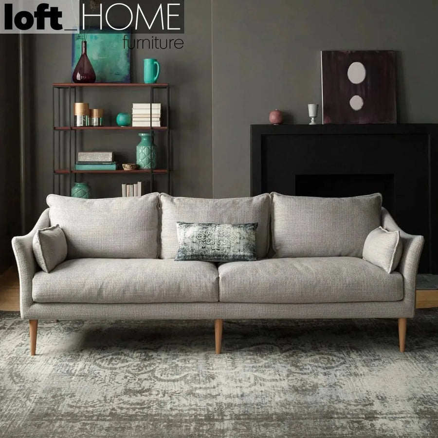 Scandinavian fabric 3 seater sofa cammy primary product view.