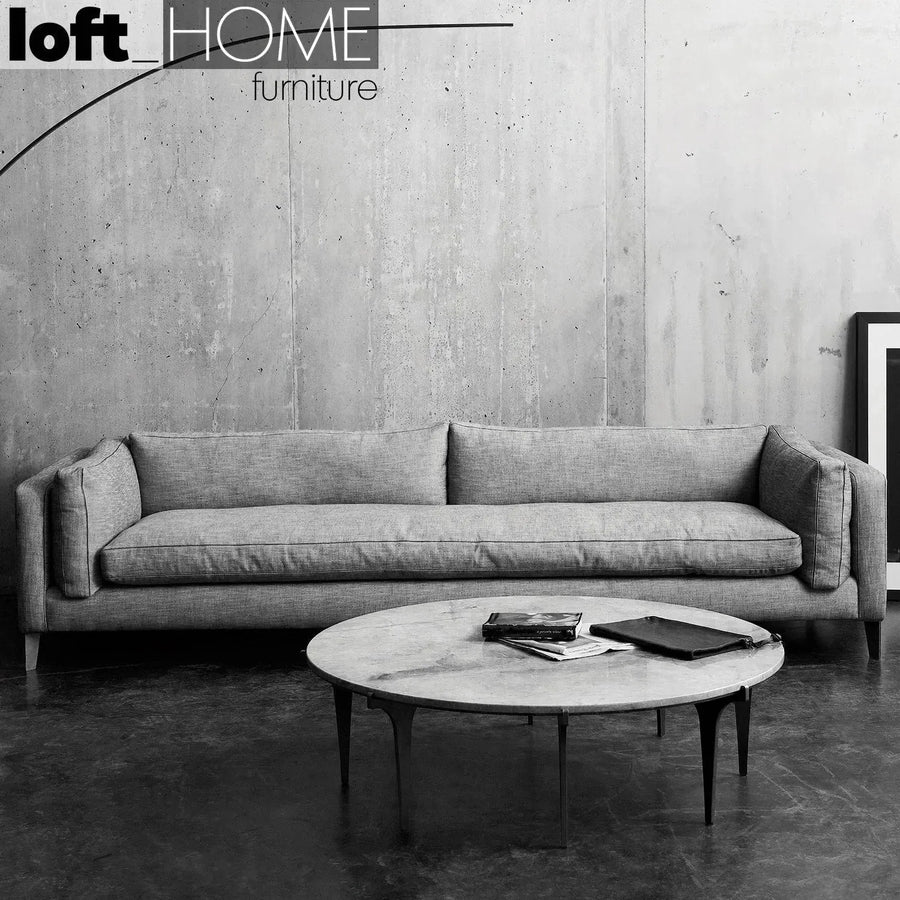 Minimalist fabric 3 seater sofa danny primary product view.