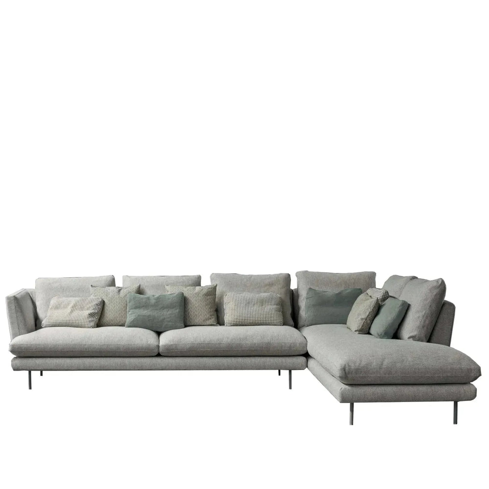 Modern fabric l shape sectional sofa lars 3+l in white background.