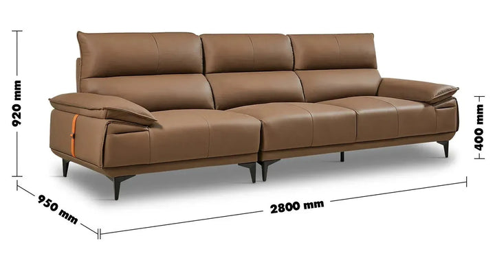 Modern genuine leather 3 seater sofa kuka size charts.