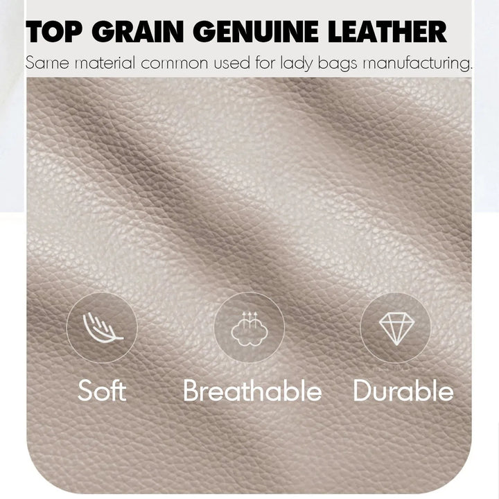 Minimalist genuine leather bed armelle in real life style.