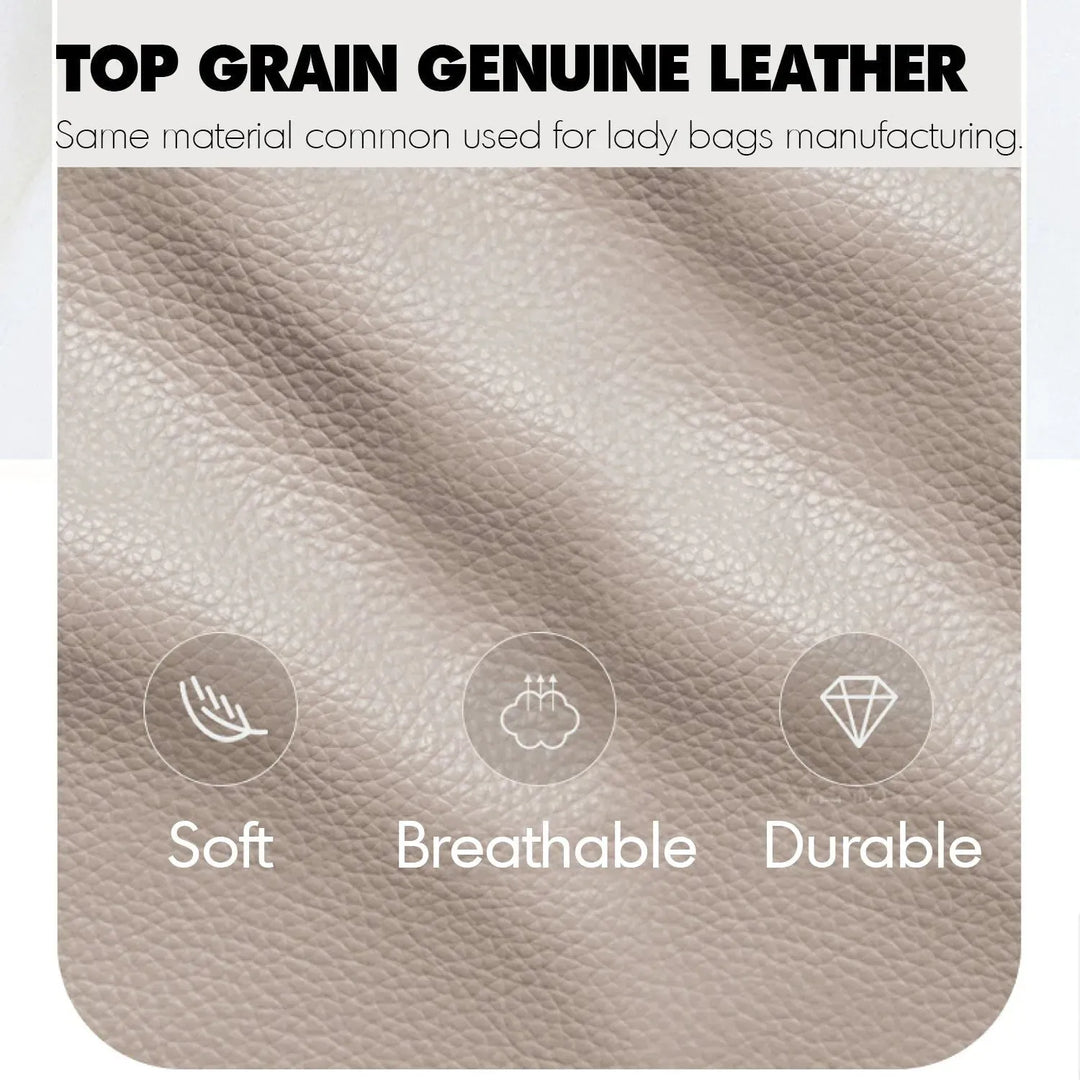 Modern genuine leather bed deon in real life style.