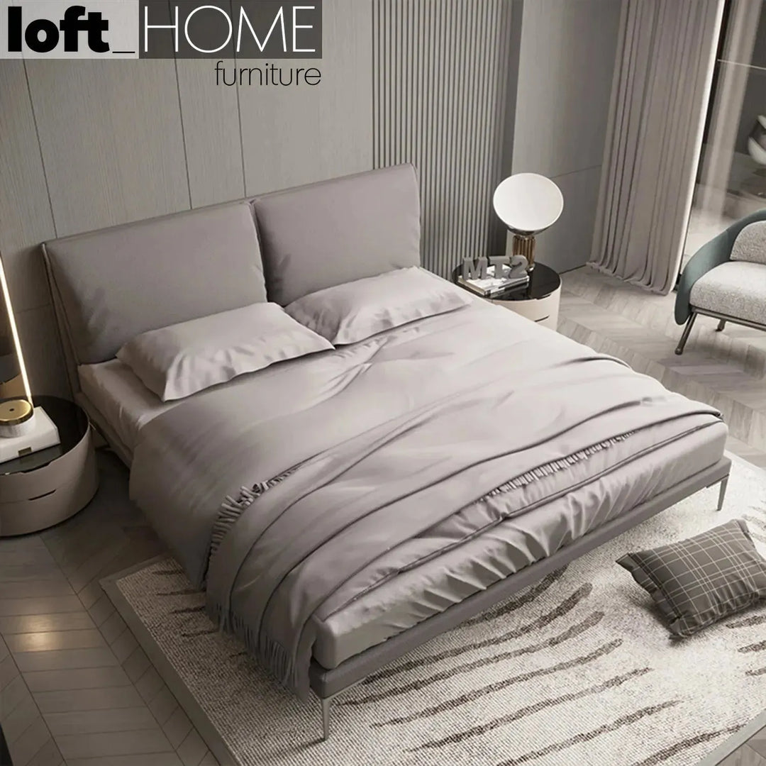 Modern genuine leather bed deon conceptual design.