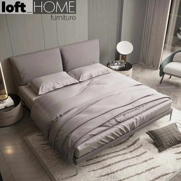 Modern genuine leather bed deon conceptual design.