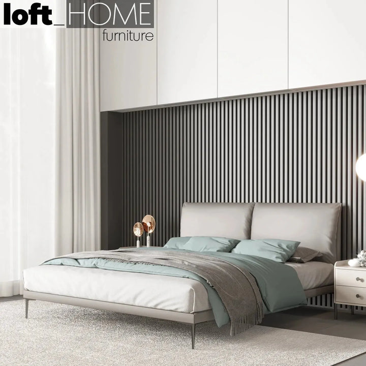 Modern genuine leather bed deon primary product view.