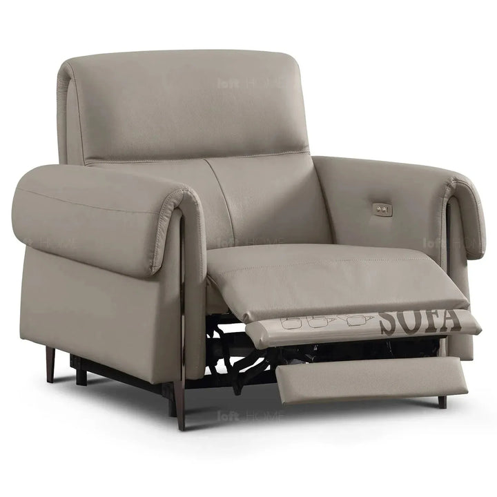 Modern genuine leather electric recliner 1 seater sofa cheers situational feels.