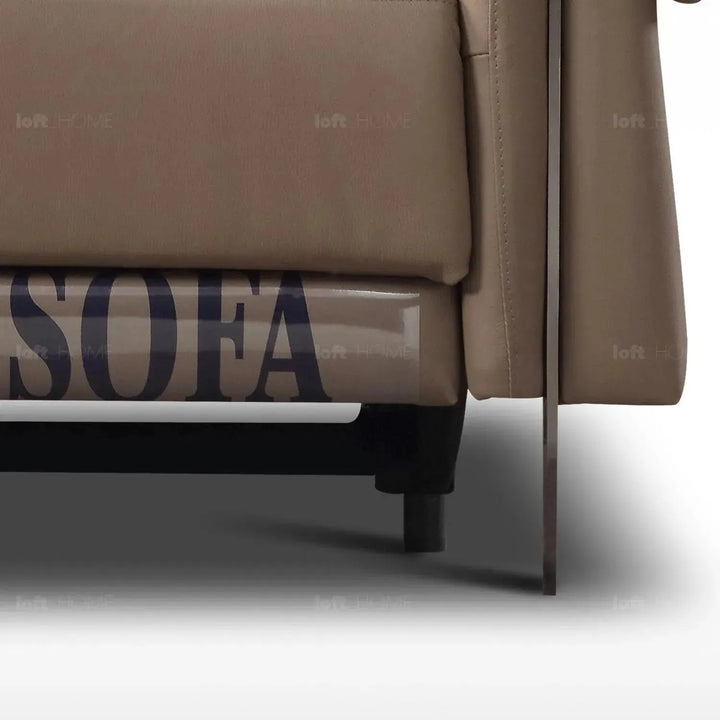 Modern genuine leather electric recliner 1 seater sofa cheers in still life.