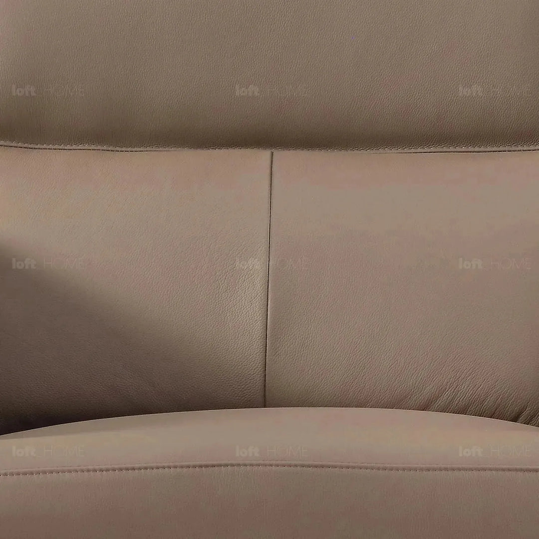 Modern genuine leather electric recliner 1 seater sofa cheers in panoramic view.