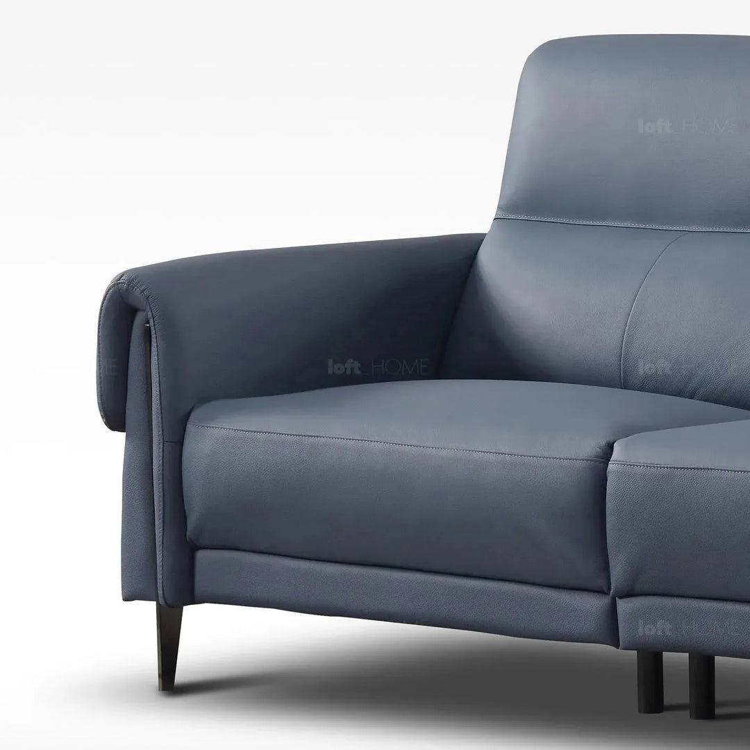 Modern genuine leather electric recliner 3 seater sofa cheers in details.