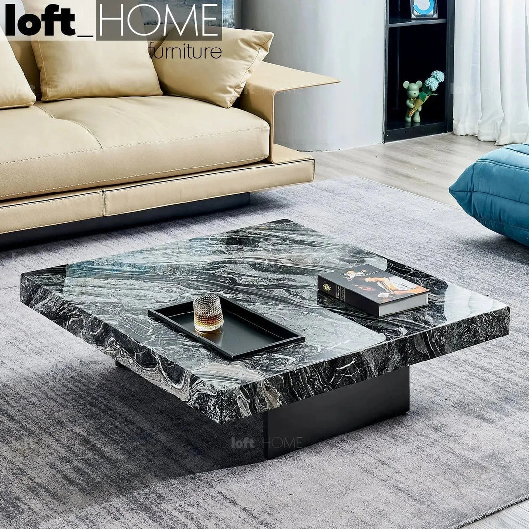 Modern marble coffee table pedro color swatches.