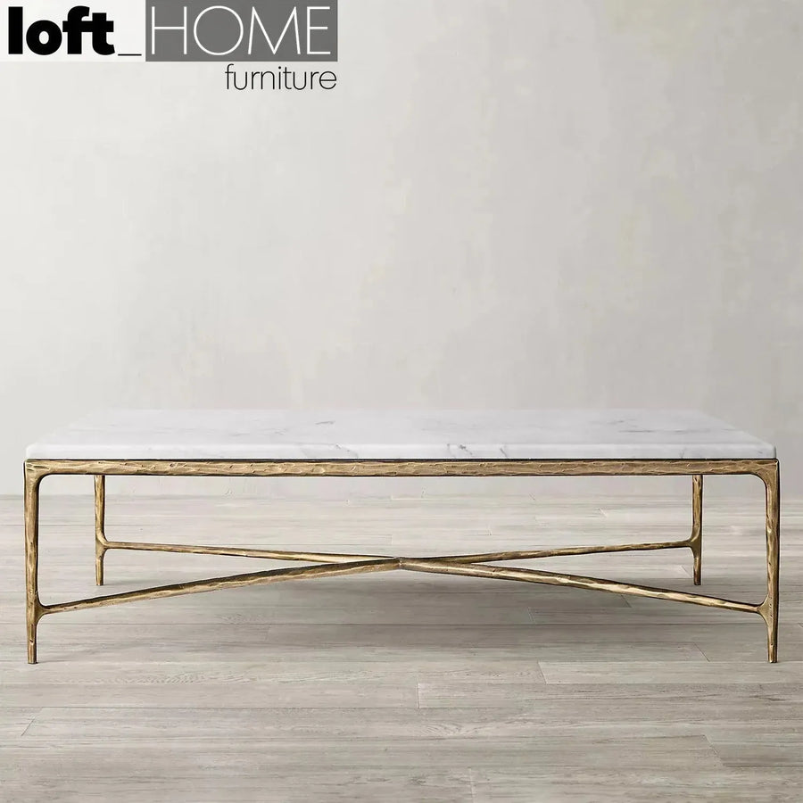 Minimalist marble coffee table thaddeus square primary product view.