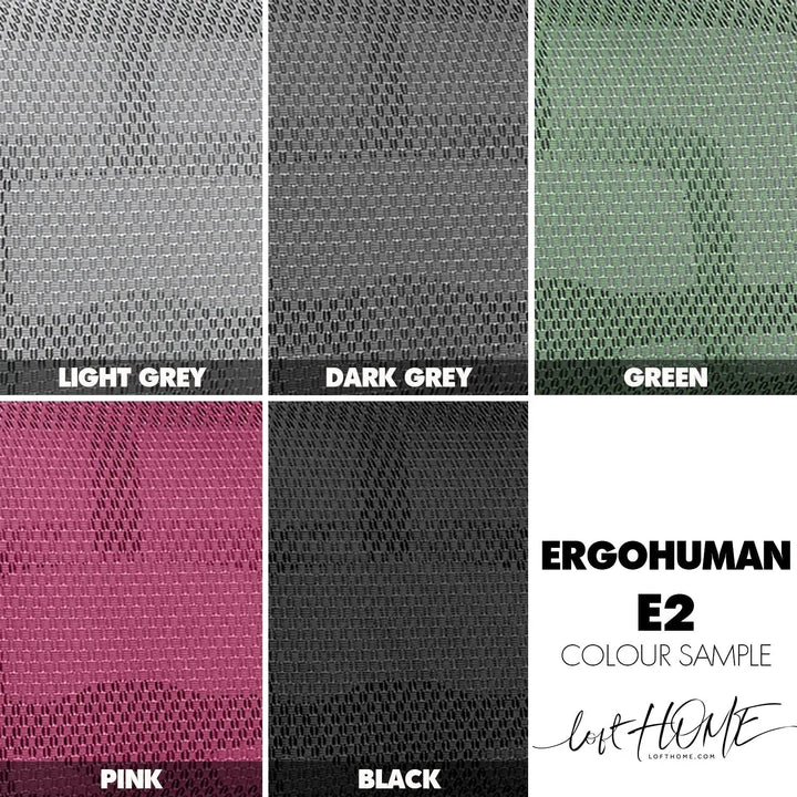 Modern mesh ergonomic office chair grey frame ergohuman e2 color swatches.
