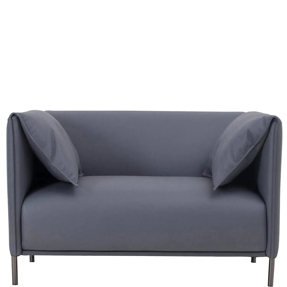 Modern microfiber leather 1 seater sofa beam in white background.