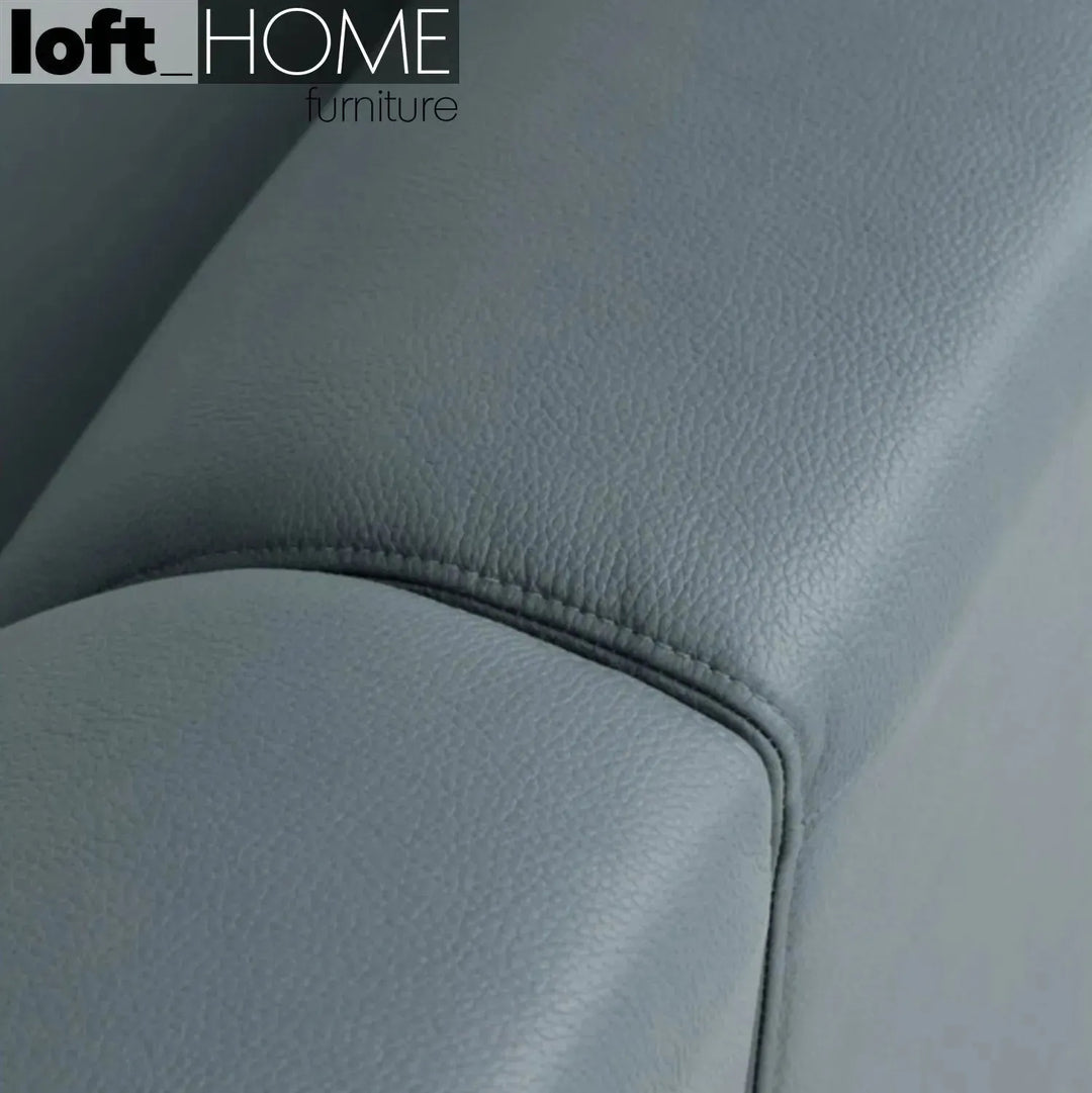 Modern microfiber leather 3 seater sofa beam in panoramic view.