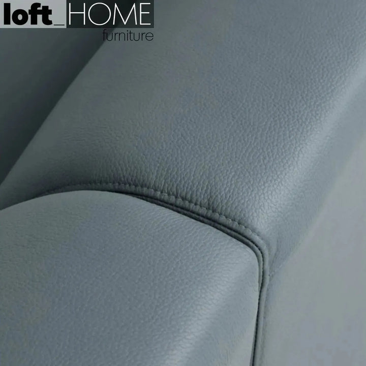 Modern microfiber leather 3 seater sofa beam in panoramic view.