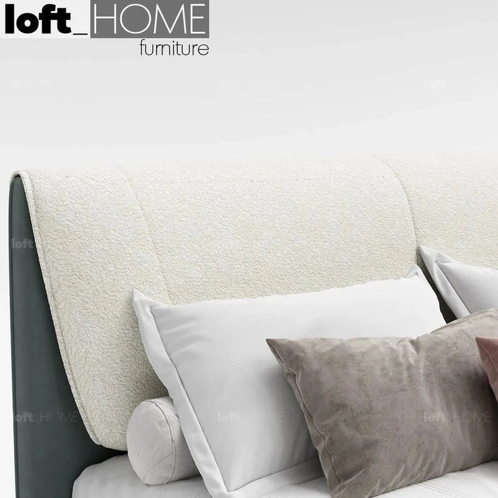 Cream microfiber leather bed keanu conceptual design.