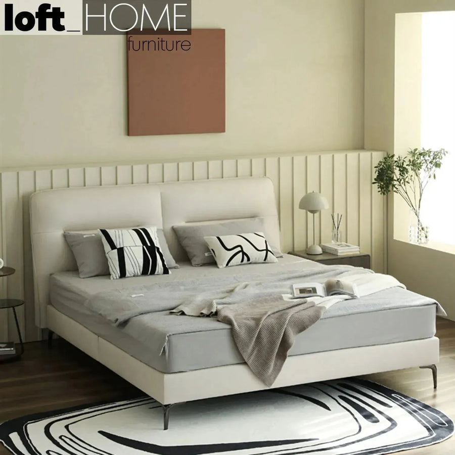 Modern microfiber leather bed skye primary product view.