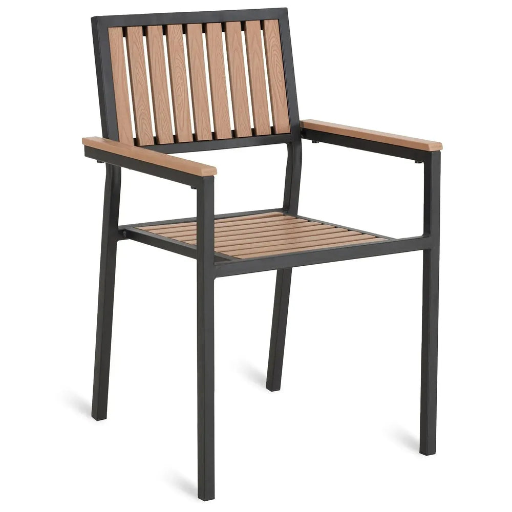 Industrial outdoor dining chair bliss in white background.