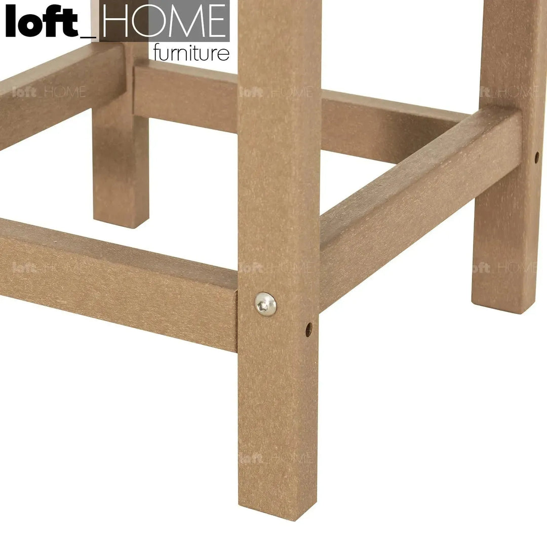 Industrial outdoor side table timberland in details.