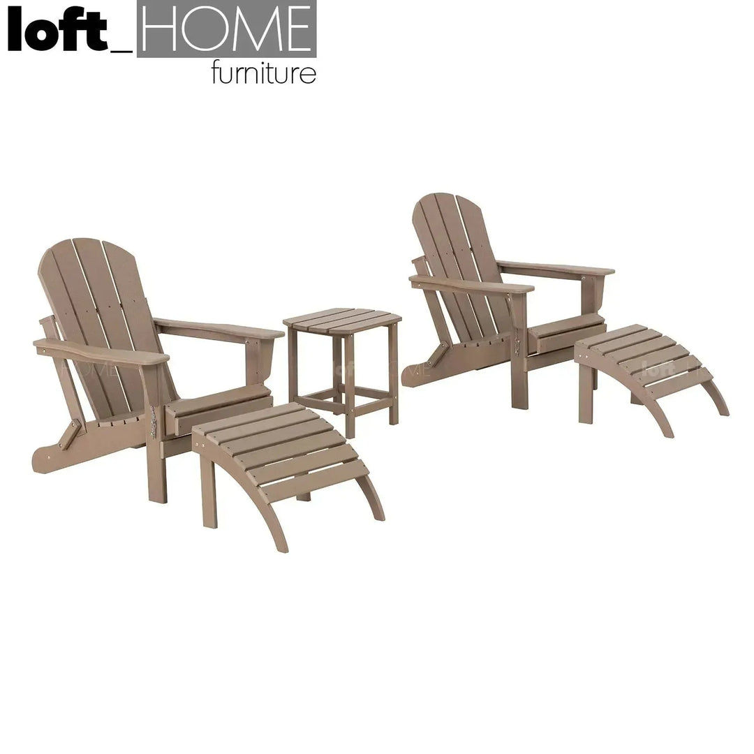 Industrial outdoor side table timberland material variants.