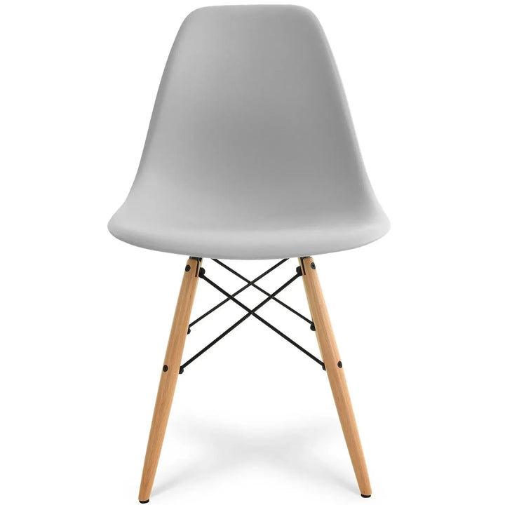 Contemporary plastic dining chair eames grey with context.