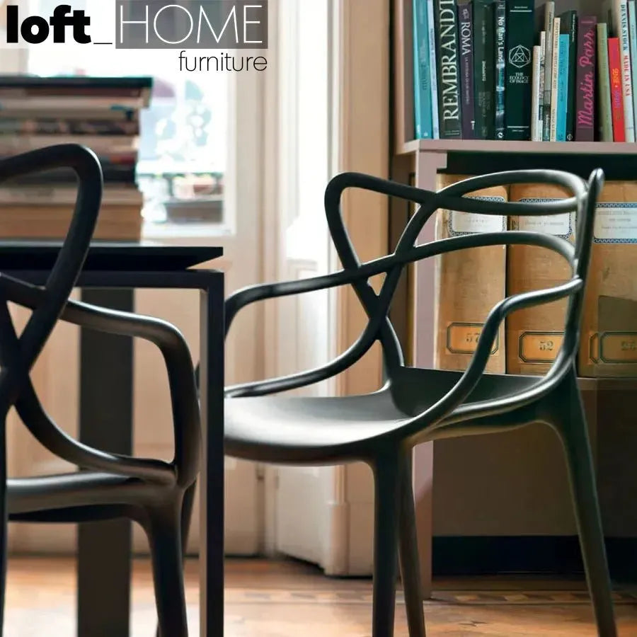 Contemporary plastic dining chair loop color swatches.