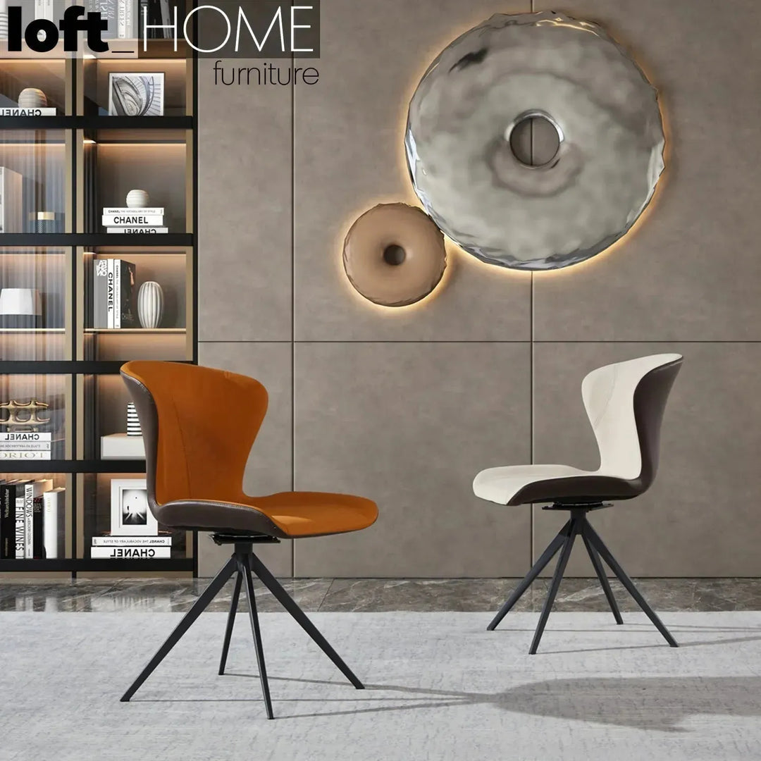 Modern pu leather dining chair aurora color swatches.