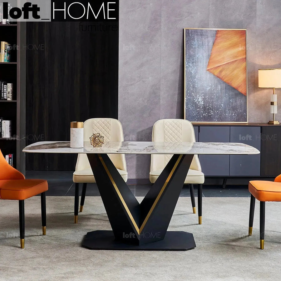 Modern sintered stone dining table edwin primary product view.