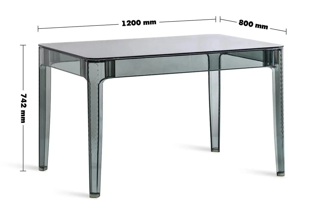 Contemporary tempered glass dining table cielo s size charts.