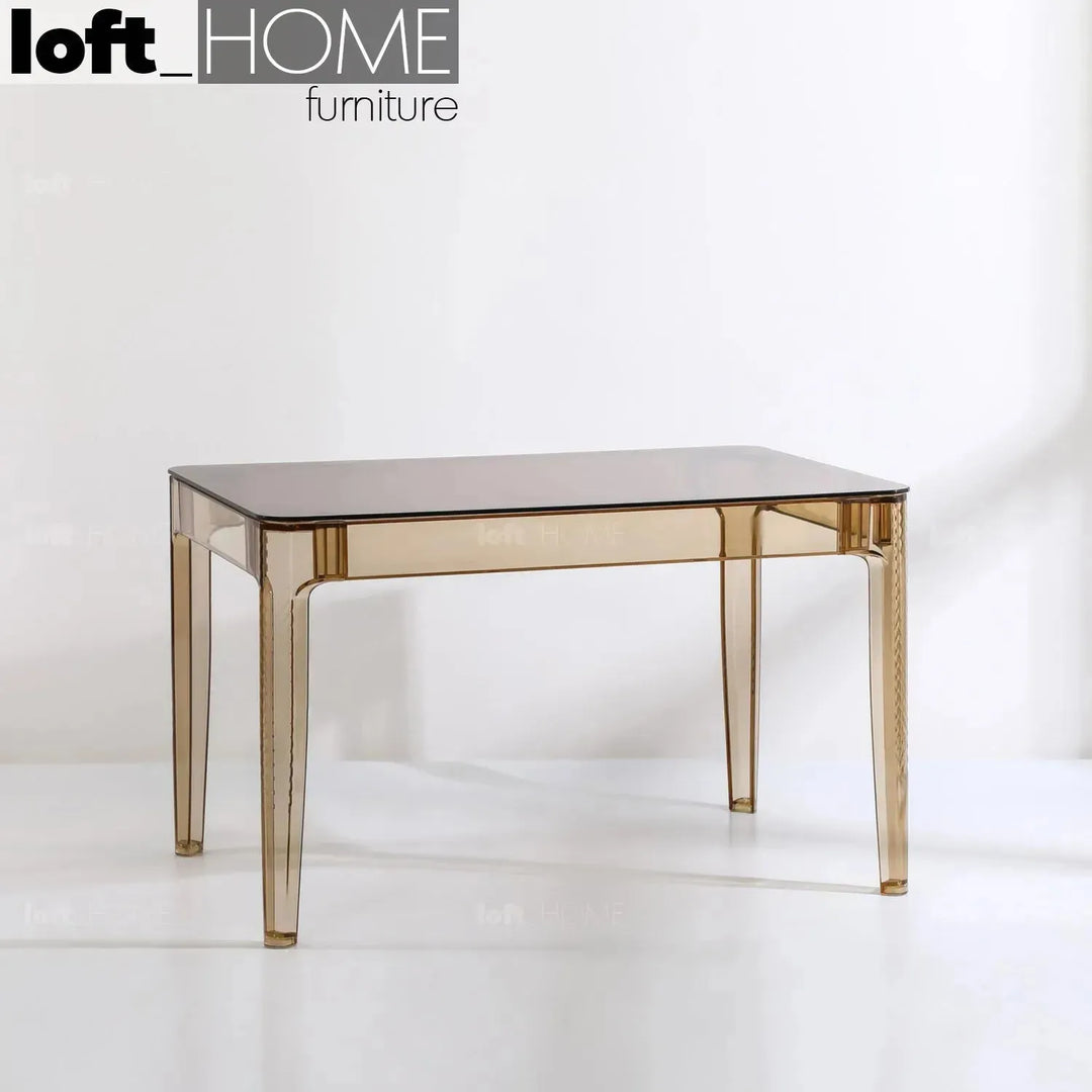Contemporary tempered glass dining table cielo s material variants.