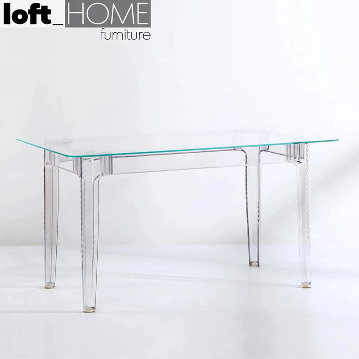 Contemporary tempered glass dining table cielo color swatches.