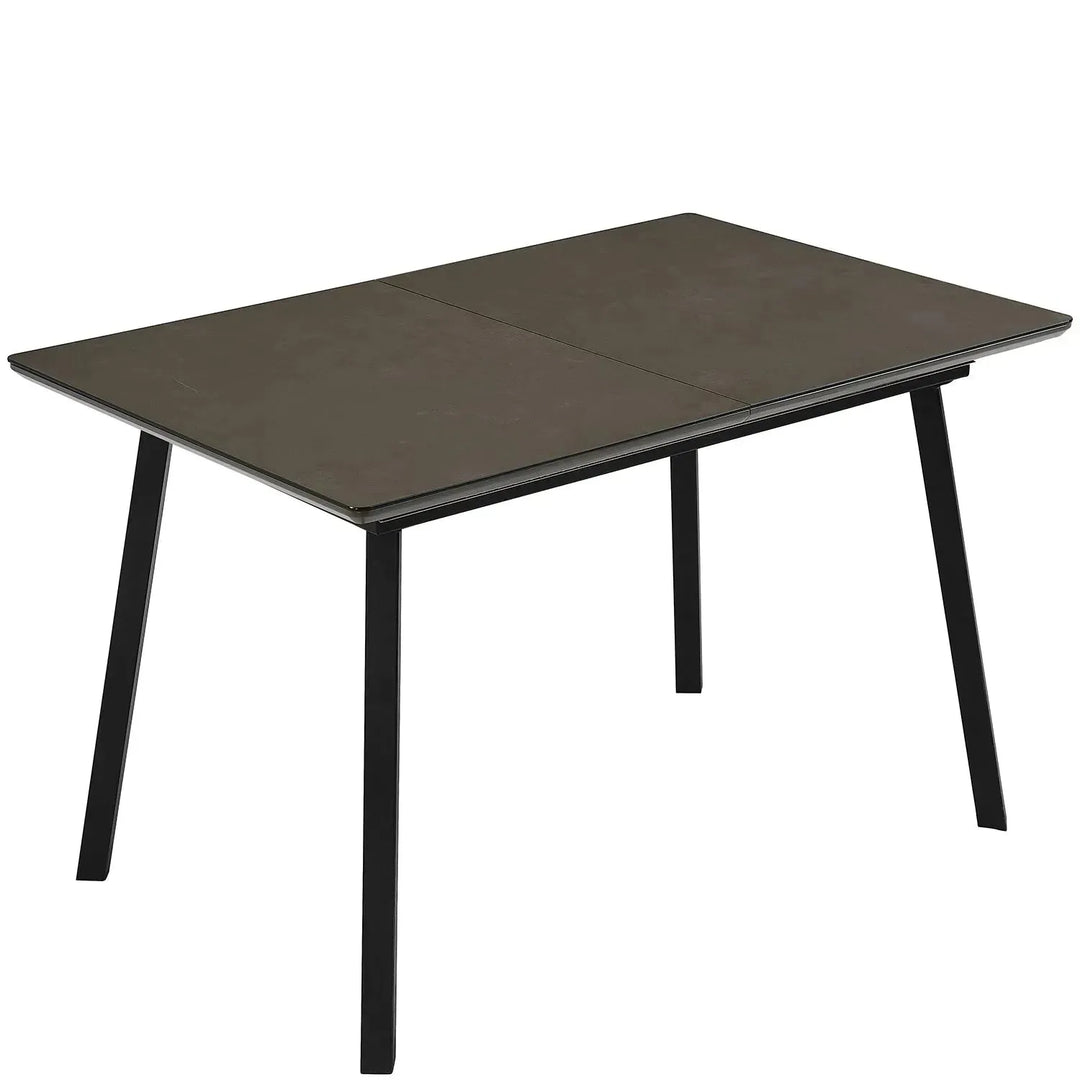 Modern tempered glass extendable dining table glaze color swatches.