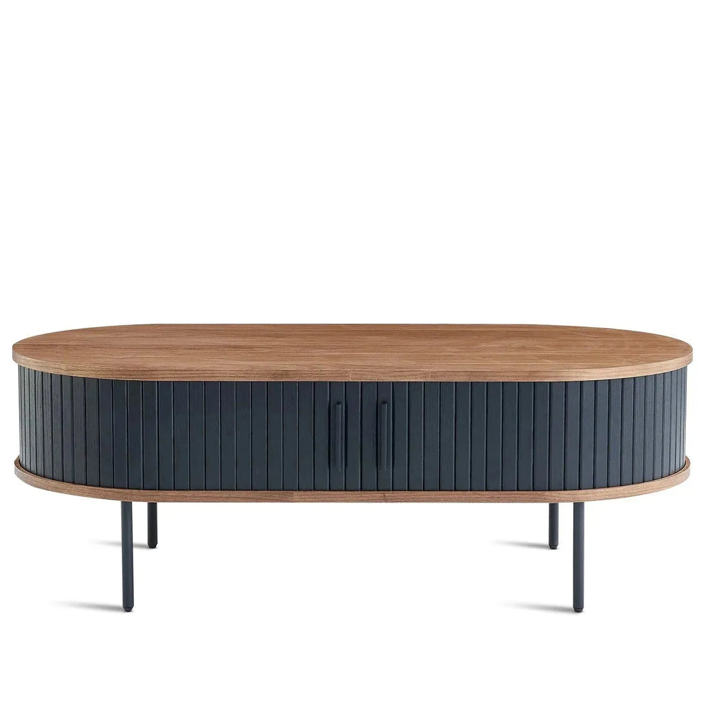 Modern wood coffee table harper in white background.