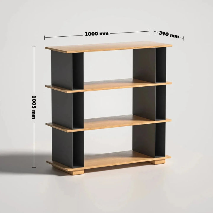 Modern wood bookshelf valeen size charts.