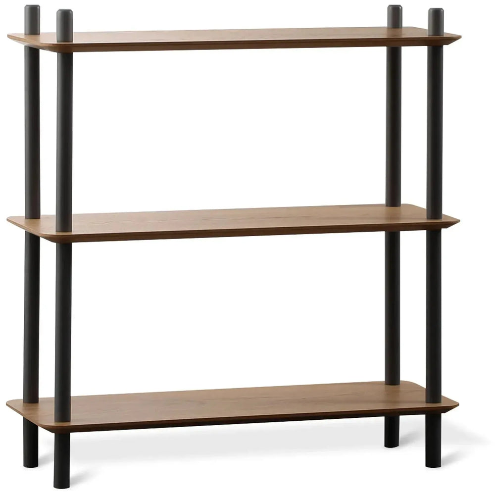 Modern wood display shelf hanover 3 in white background.