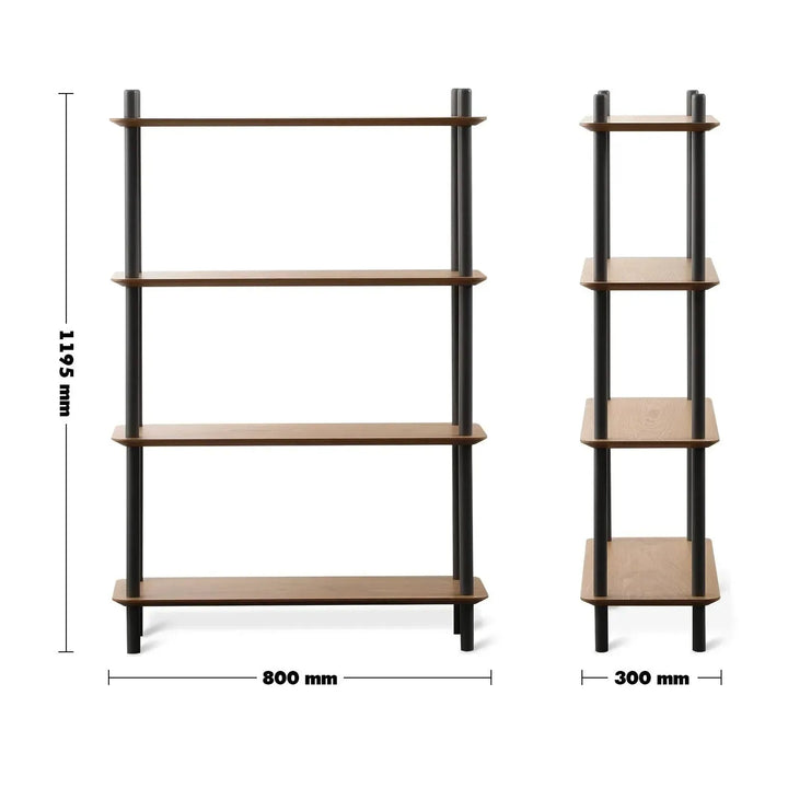 Modern wood display shelf hanover 4 size charts.