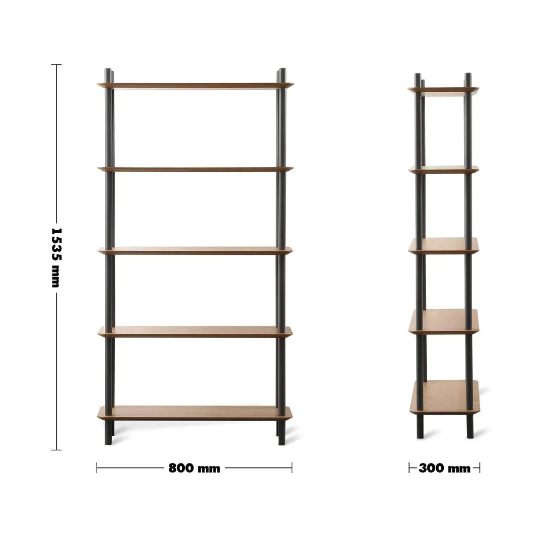 Modern wood display shelf hanover 5 size charts.