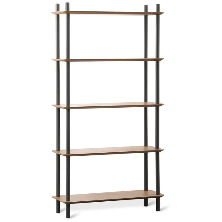 Modern wood display shelf hanover 5 in white background.