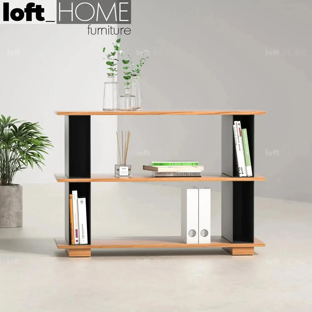 Modern wood side table valeen primary product view.