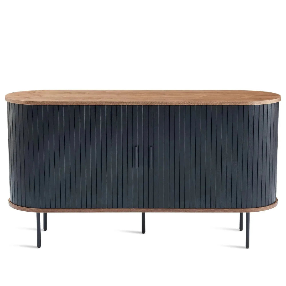 Modern wood storage cabinet harper in white background.