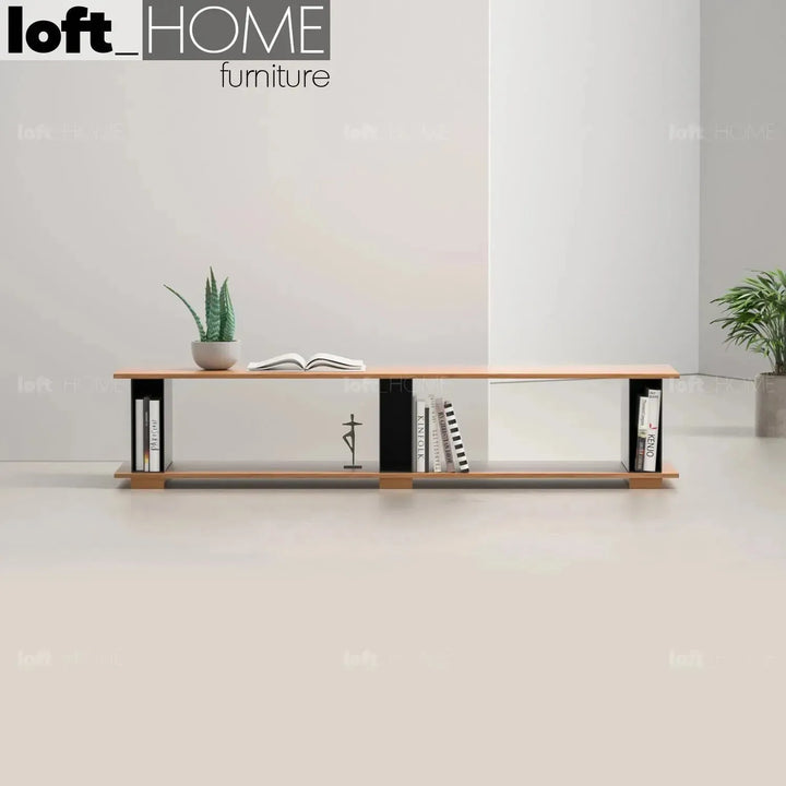 Modern wood tv console valeen primary product view.