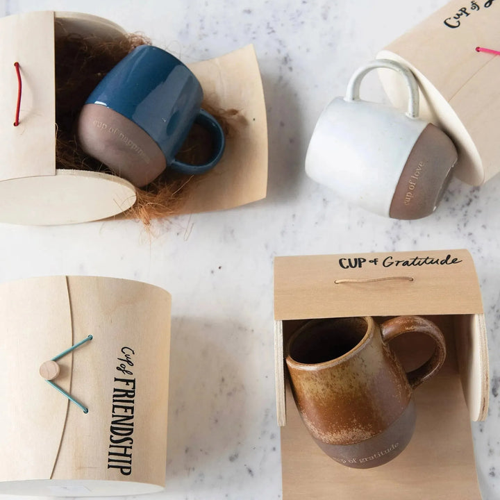 Mug with gift box and saying, 3 colors, 4 styles decor primary product view.