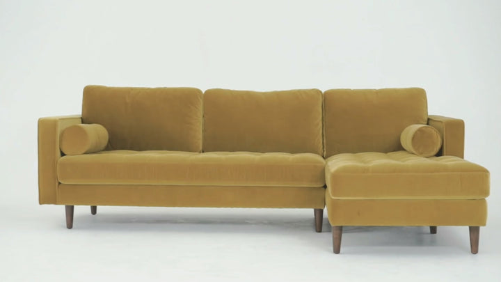 Modern Velvet L Shape Sectional Sofa SCOTT 2+L