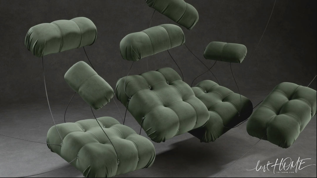 Contemporary fabric 1 seater sofa with armrest camaleonda situational feels.