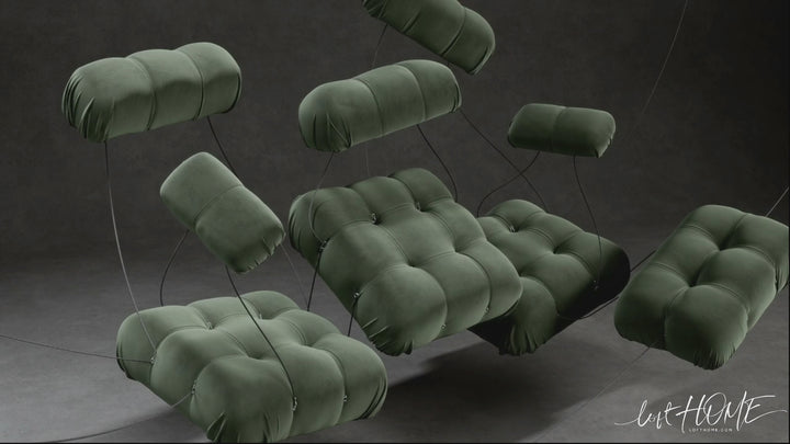 Contemporary fabric 1 seater sofa with armrest camaleonda situational feels.