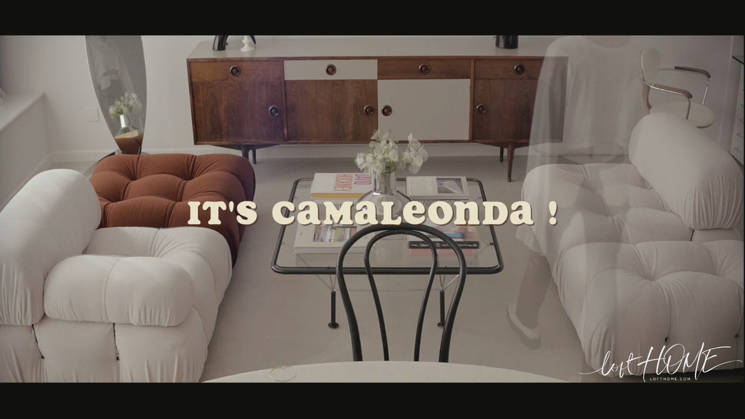 Contemporary fabric ottoman camaleonda situational feels.